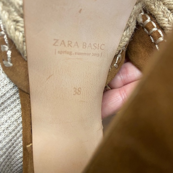 Zara Soft Suede Espadrilles platform Ankle Strap Heels - Picture 12 of 13